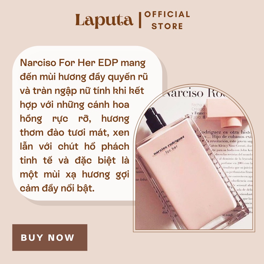 Nước Hoa Nữ Narciso For Her EDP, Nar Hồng Nhạt, Mẫu thử 2ml, 5ml, 10ml