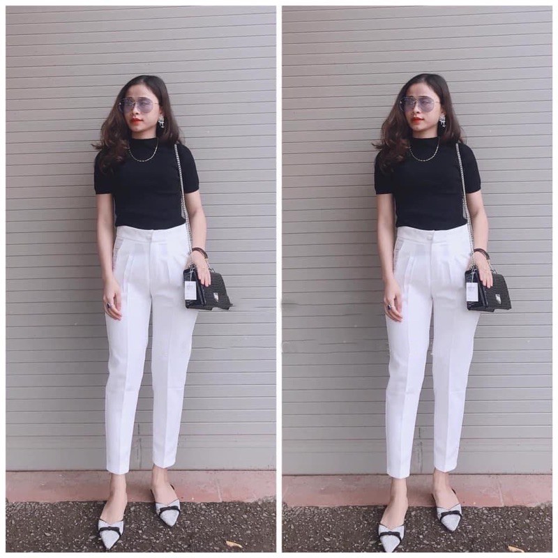 Quần âu nữ công sở 1 khuy cúc bọc vải cực đẹp | BigBuy360 - bigbuy360.vn