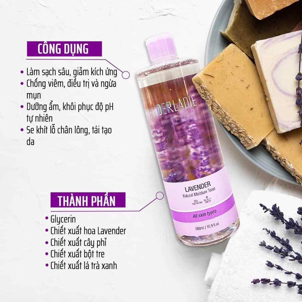 Nước Cân Bằng Da Derladie Lavender Natural Moisture Toner (500ml)