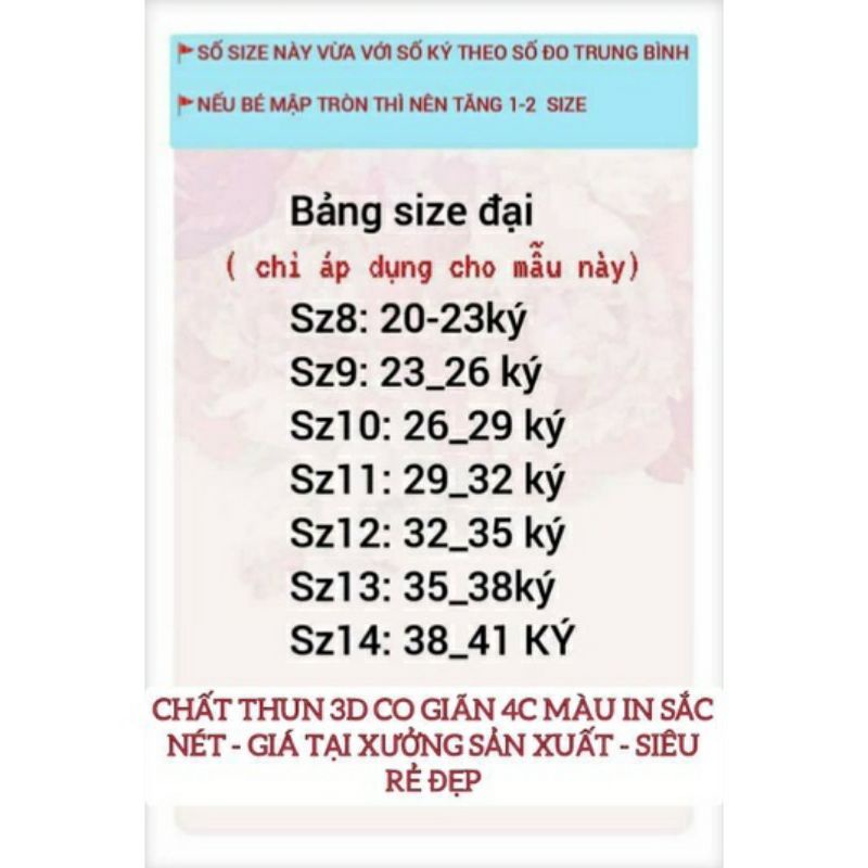 LOẠI 1 (20KG-40KG) BBN3 ĐỒ BỘ SÁT NÁCH BÉ TRAI SIZE ĐẠI CHẤT THUN LẠNH 3D.