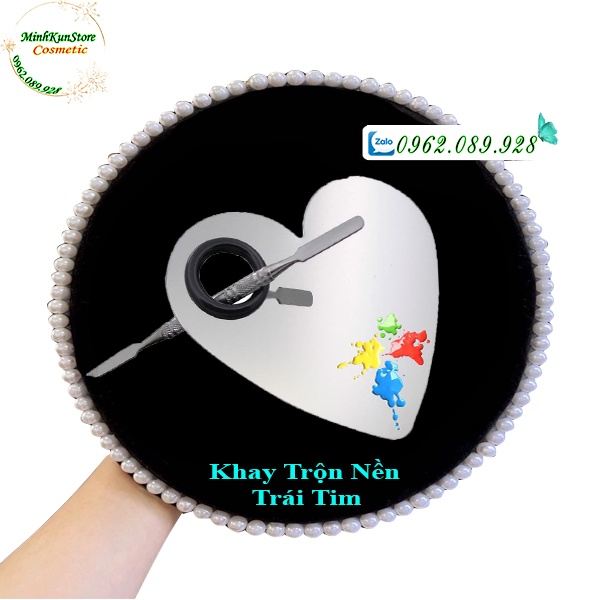 Khay trộn nền hình trái tim siêu đẹp