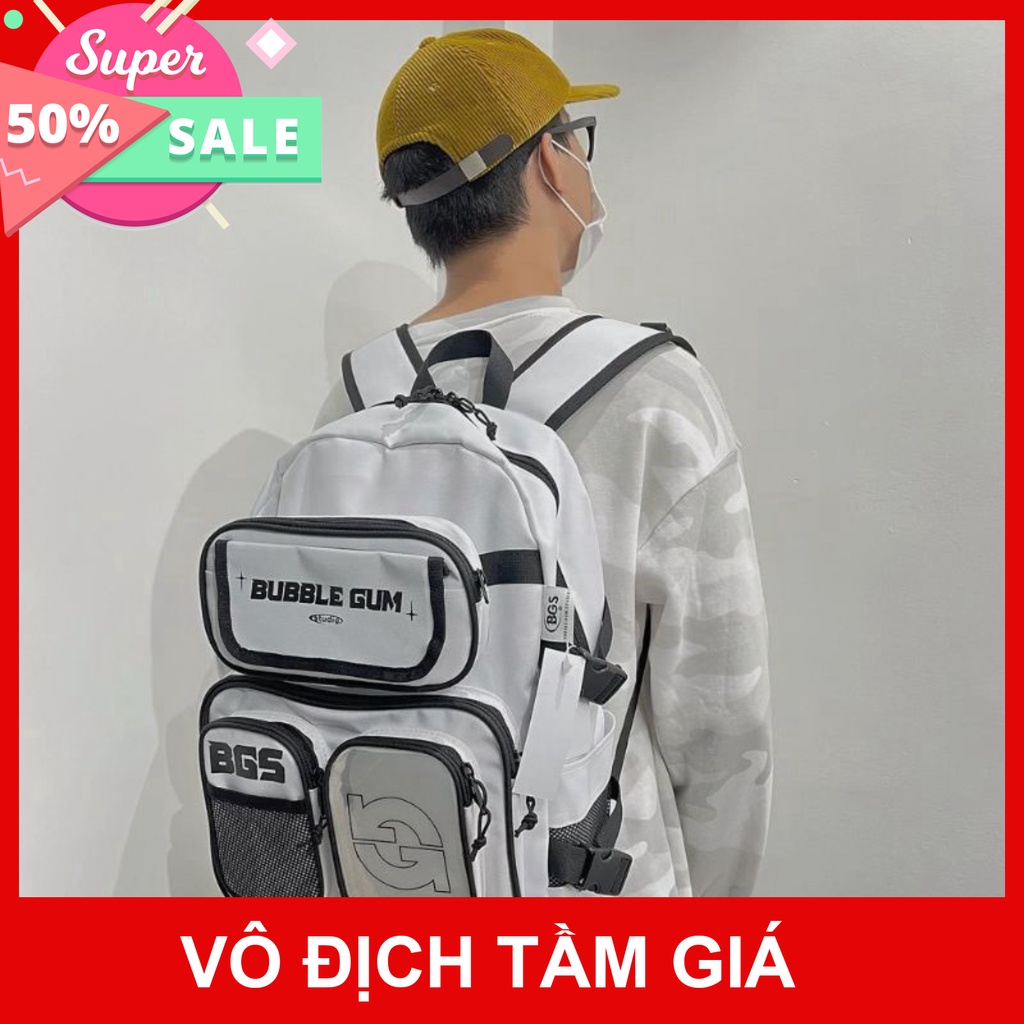 Balo học sinh SS02 - Chuẩn real Bubble Gum Studio hoodie1996