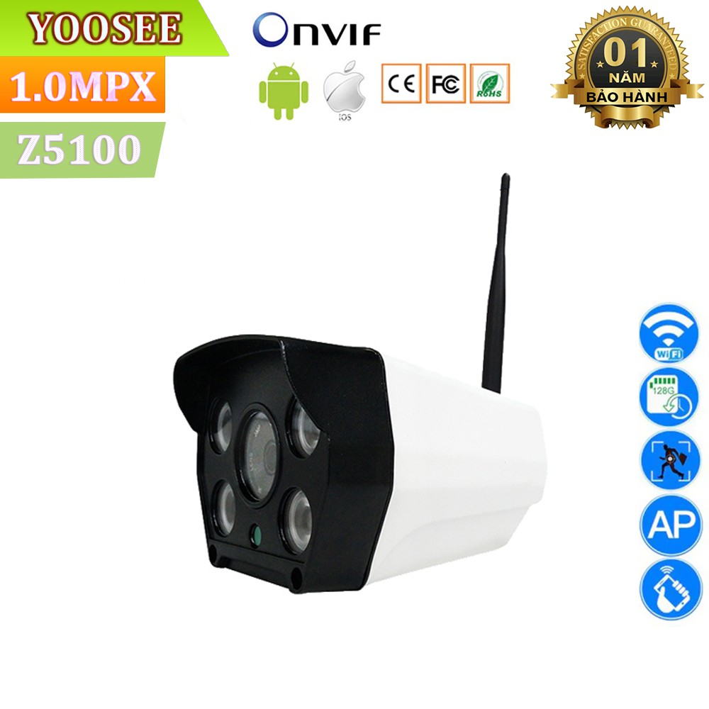 Camera Wifi Giám Sát Không Dây Ngoài Trời Yoosee Z5100 - 4 Đèn LED - HD 720P - Chống Nước - Hồng Ngoại Quay Đêm