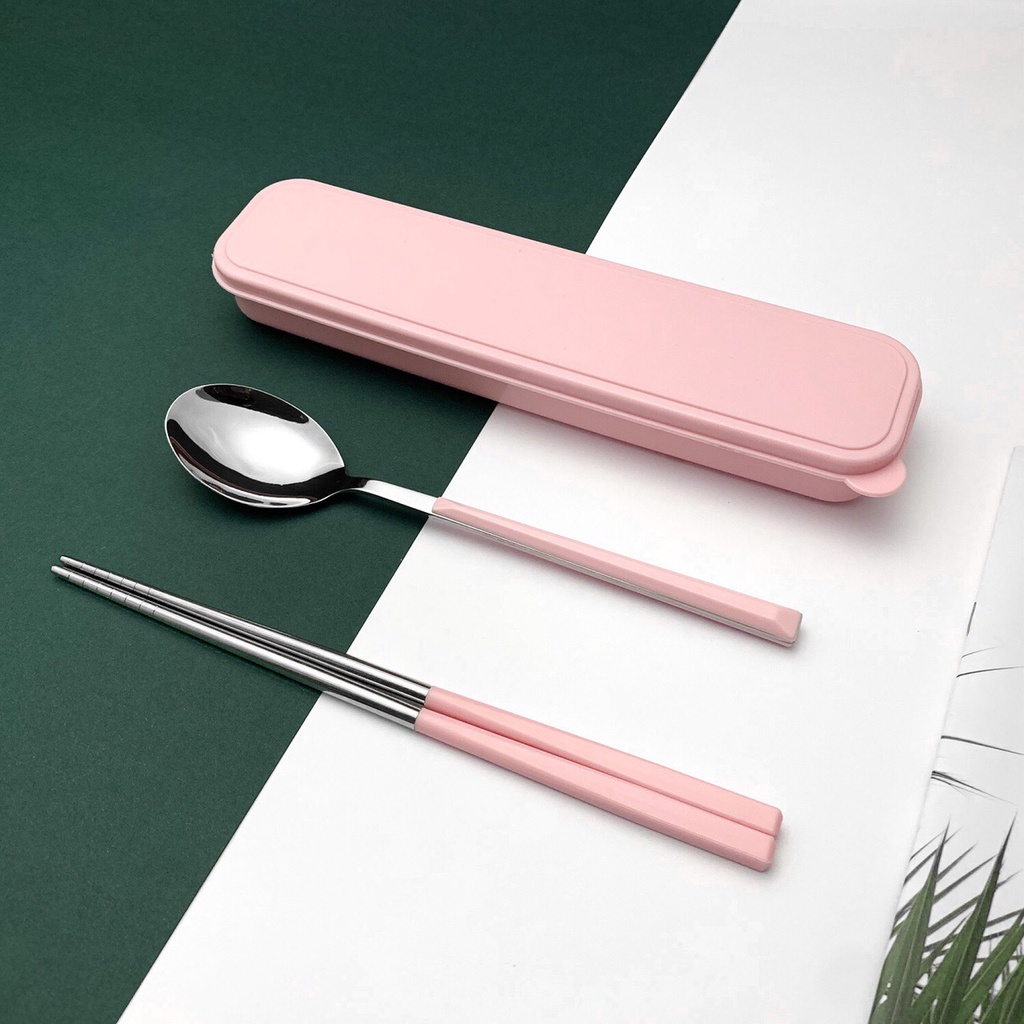 Bộ muỗng đũa nĩa INOX cao cấp tiện dụng cho văn phong, trường học , du lịch.... ( KÈM HỘP )