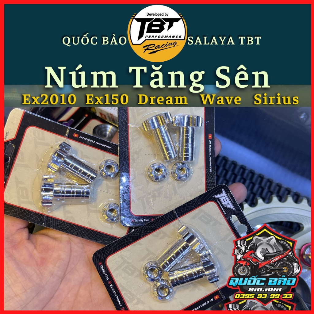 Núm tăng sên TBT inox 304 cho ex135, ex150, dream, wave, sirius lắp như zin