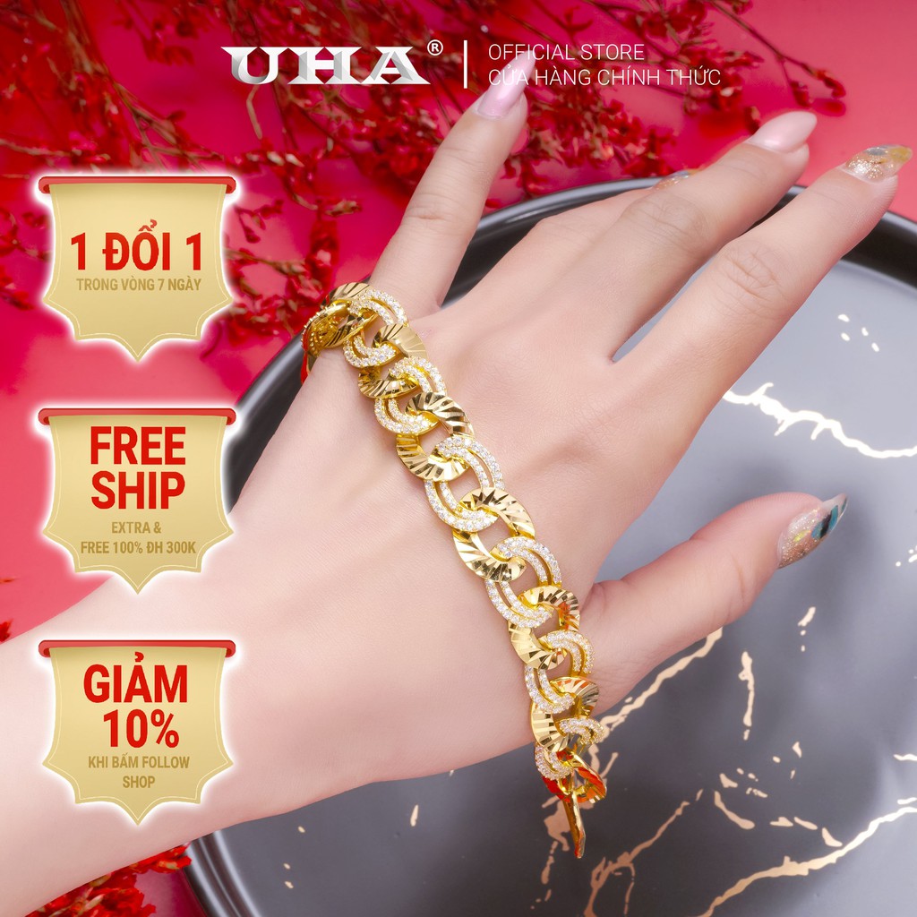 Lắc Tay Nữ Mạ Vàng 18k Sang Trọng UHA L3712140A-330
