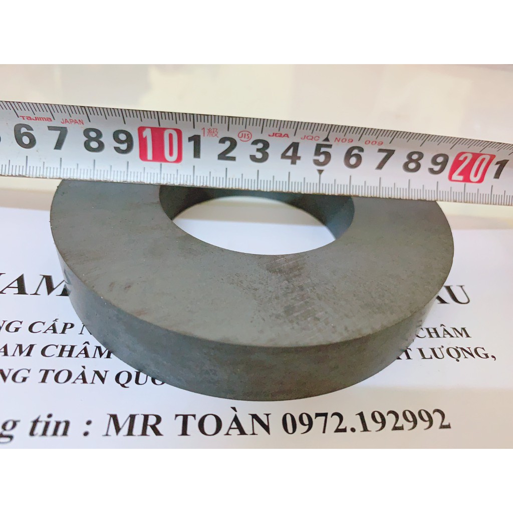 Nam châm đen làm loa đài KT 120x20 lỗ60mm