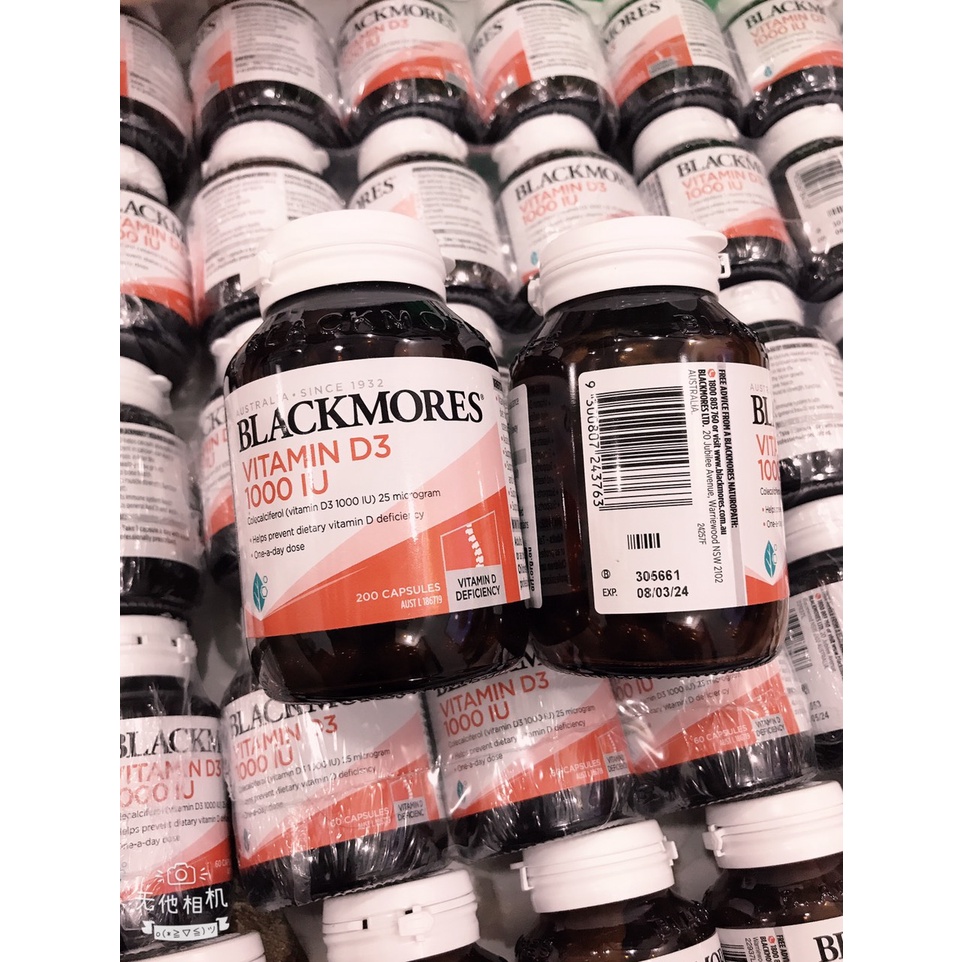 Blackmores Vitamin D3 1000IU - Viên uống vitamin D3 60 viên -200 viên