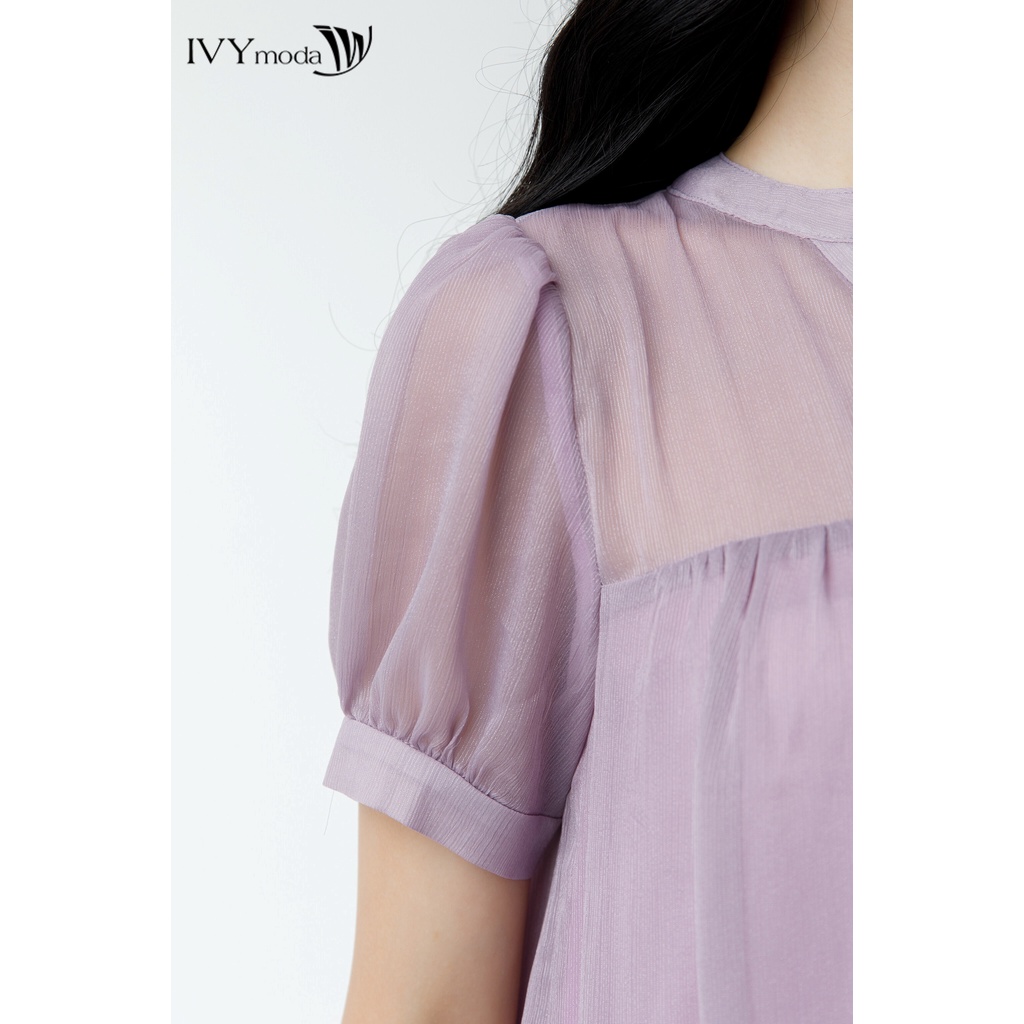 Đầm lụa 2 lớp cổ V IVY moda MS 48B9206