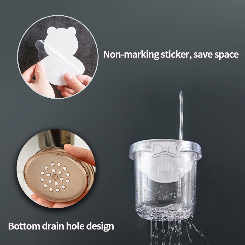 Giá Đỡ Bàn Chải Đánh Răng Gắn Tường Hình Chú Gấu Dễ Thương Tiện Dụng