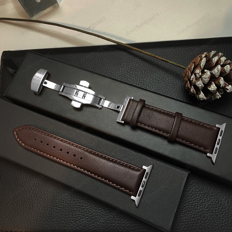Dây Da HọA TiếT BướM 41 / 45mm Cho ĐồNg Hồ Apple Watch Series 7 6 5 4