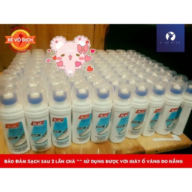 Nước vệ sinh giày Plac HÀNG THẬT trắng sạch chỉ sau 2 lần chà chà