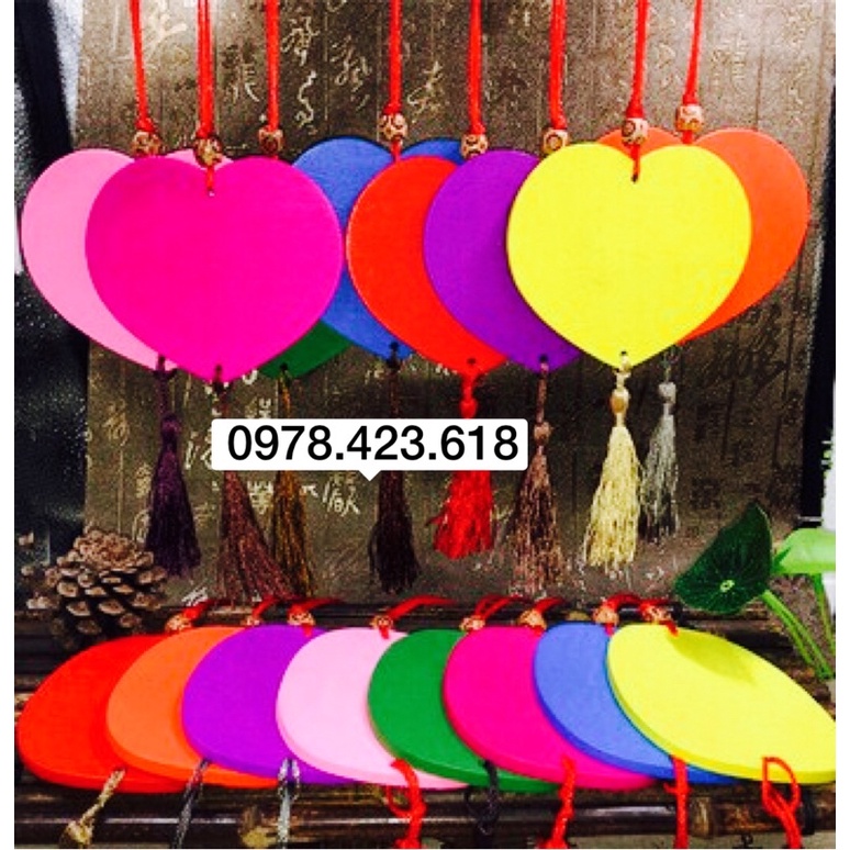 Thẻ gỗ hình trái tim treo trang trí - Bảng gỗ đèn lồng trái tim cầu nguyện, chúc Phúc mang may mắn bình an