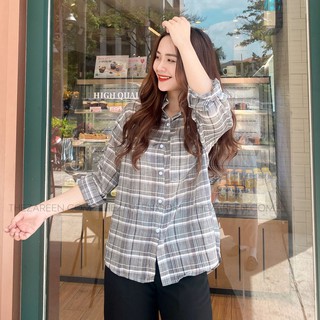 ÁO SƠ MI CARO OVERSIZE BASIC ZAREEN SOM38 ĐEN