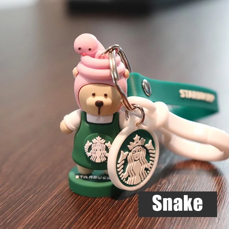 Móc khóa PVC mặt Starck starbucks hoạt hình dễ thương