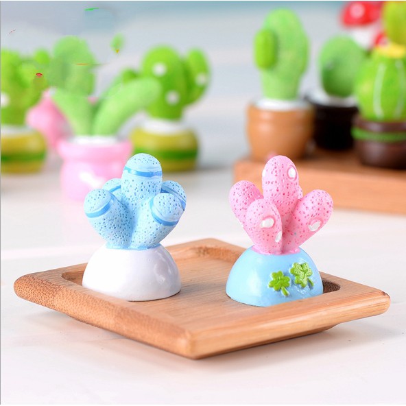 KHO-HN * Mô hình các loại chậu xương rồng mini trang trí nhà búp bê, tiểu cảnh, bonsai, móc khóa, DIY