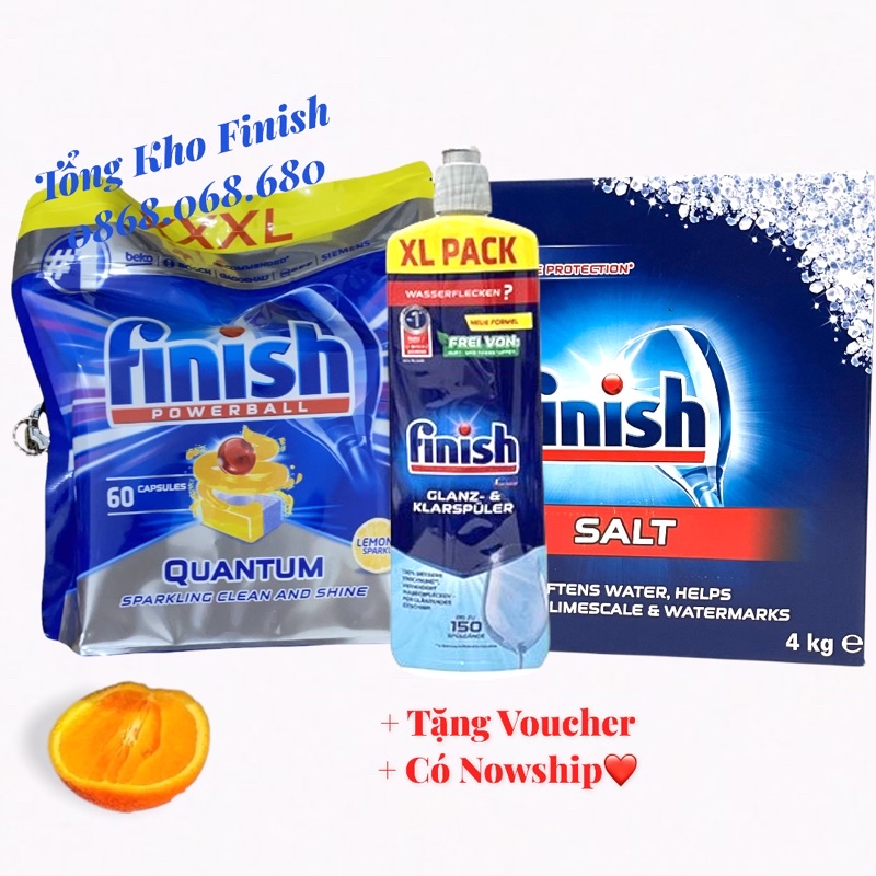[Combo sạch bóng] Quantum max 60v + Muối 4kg + Bóng 750ml