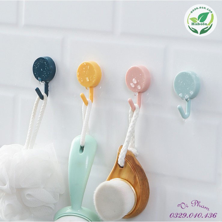 Móc Nhựa Tròn Dán Tường Treo Đồ Vật - Móc Gắn Tường Trang Trí Decor Nhà Cửa Nhiều Màu Sắc.