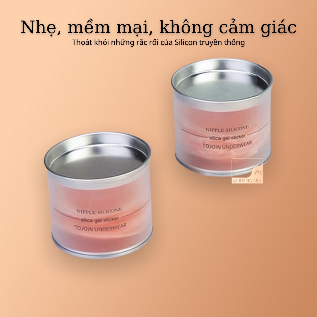MIẾNG DÁN nhũ hoa LA REINA BRA - LRDN003 bằng silicon siêu mềm siêu dính chặt - Hộp 5 đôi