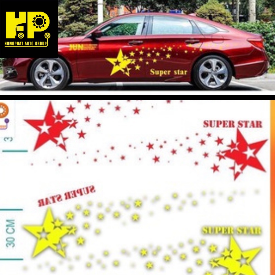 TEM DECAL HÌNH NGUYÊN DẢI NGÔI SAO CHO XE TẢI - Ô TÔ -XE HƠI  ĐỘC LẠ CHẤT CHƠI