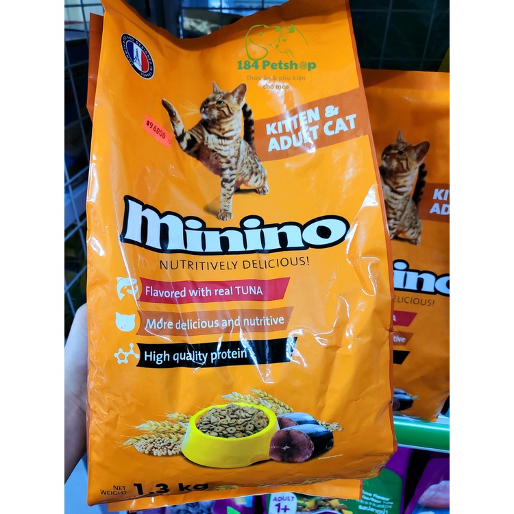 Thức ăn cho Mèo hạt Minino Tuna vị Cá Ngừ gói 1.3kg
