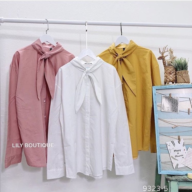 Sơ mi nơ cổ mác zara (còn trắng)
