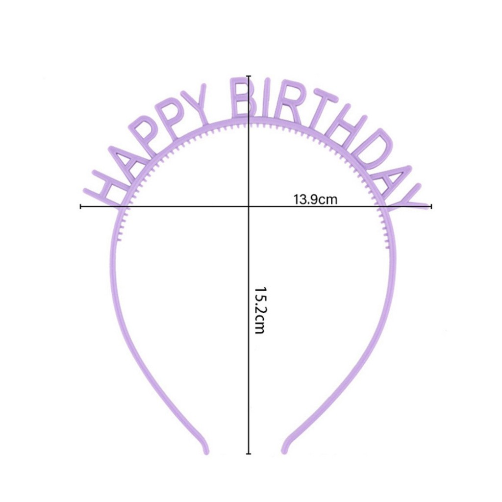 Phụ kiện sinh nhật - Bờm chữ happy birthday bằng nhựa đủ màu sắc
