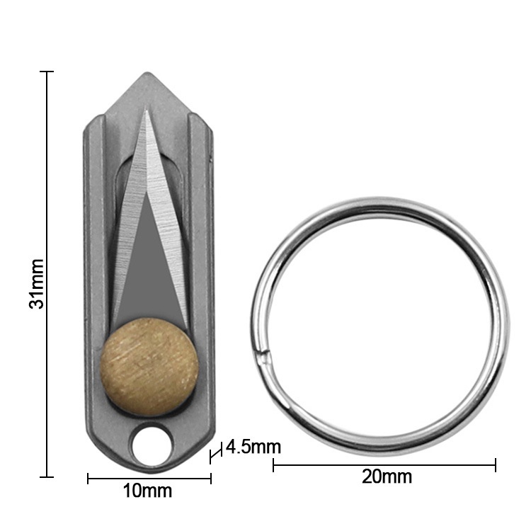 Dao móc khóa titan nút trượt, EDC, phụ kiện nam