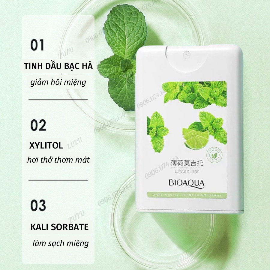 Xịt thơm miệng nhiều mùi hương thơm mát nhỏ gọn bỏ túi SAM