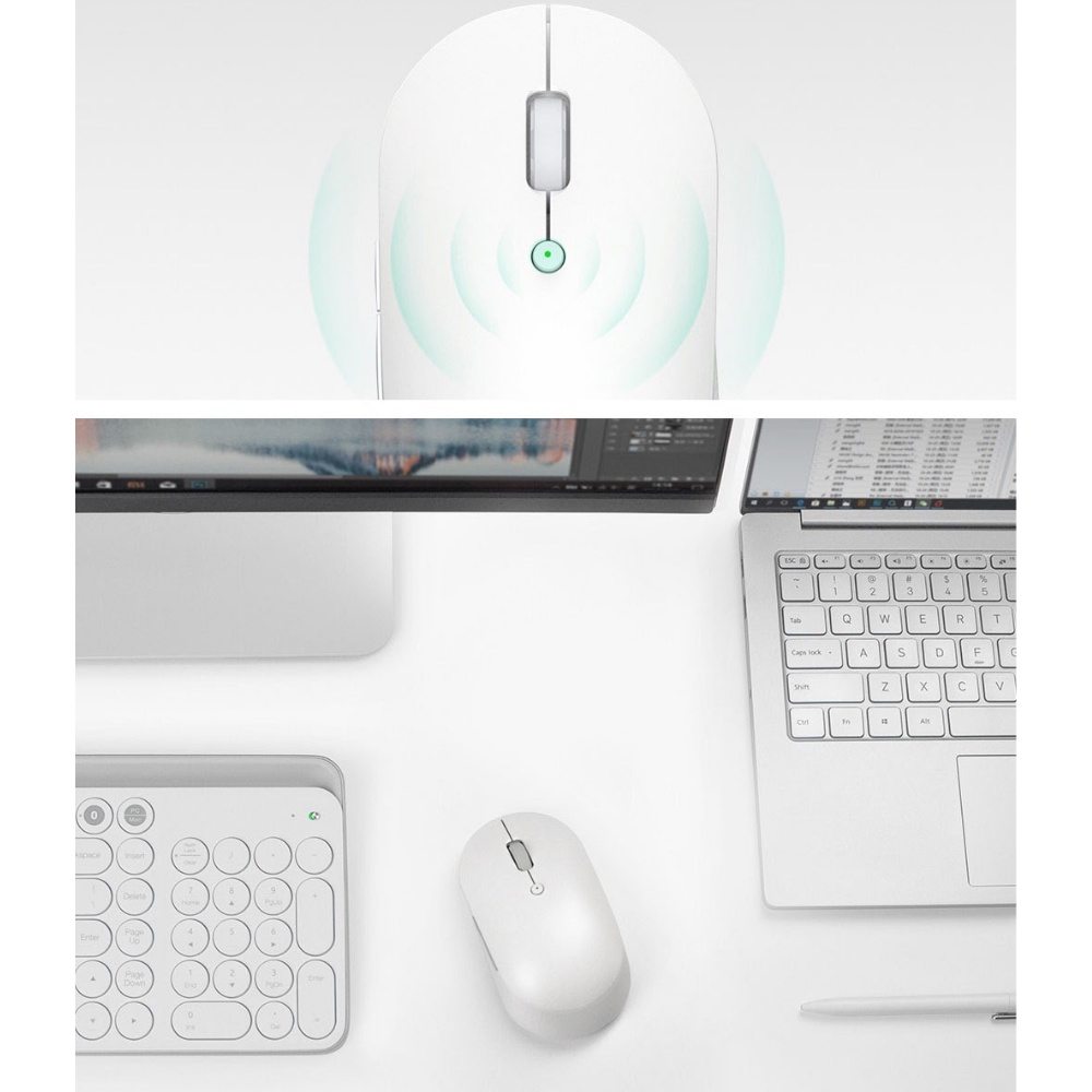 Chuột Bluetooth Xiaomi , Chuột không dây Xiaomi Mi Dual Mode Wireless Mouse Silent Edition - Bảo hành 24 tháng