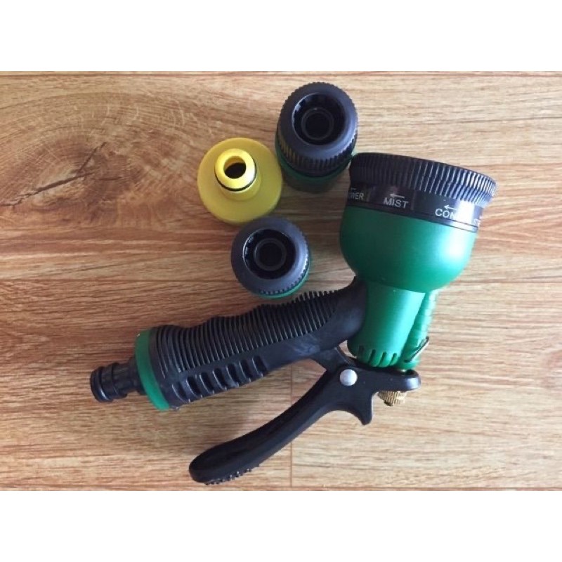 Vòi tưới cây, vòi rửa xe 6 chế độ kèm đầu nối ống mềm.