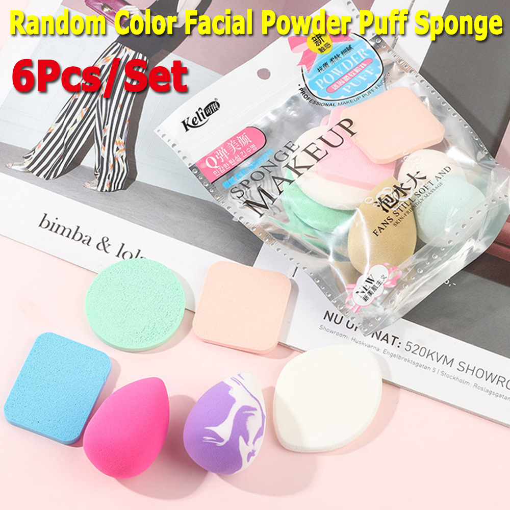 [Hàng mới về] Set 6 mút chuyên dụng để trang điểm dành cho nữ màu sắc ngẫu nhiên