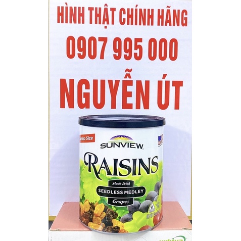 nho khô mỹ raisins sunview 425g