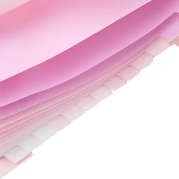 Bìa Đựng Tài Liệu ARTBOX Hàn Quốc 15 Ngăn Màu Hồng Có Nút Bấm Tiện Dụng