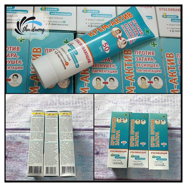 Kem Chống Nắng Kpem Nga Xanh, Nâng Tôn Da, Không Thấm Nước, Không Bết Dính, Mịn Màng - Thu Dương Officia