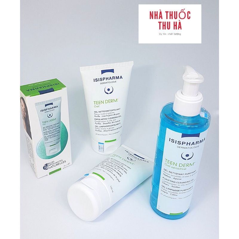 ISIS TEEN DERM GEL SENSITIVE - Gel rửa mặt giảm nhờn, ngừa mụn cho da nhạy cảm