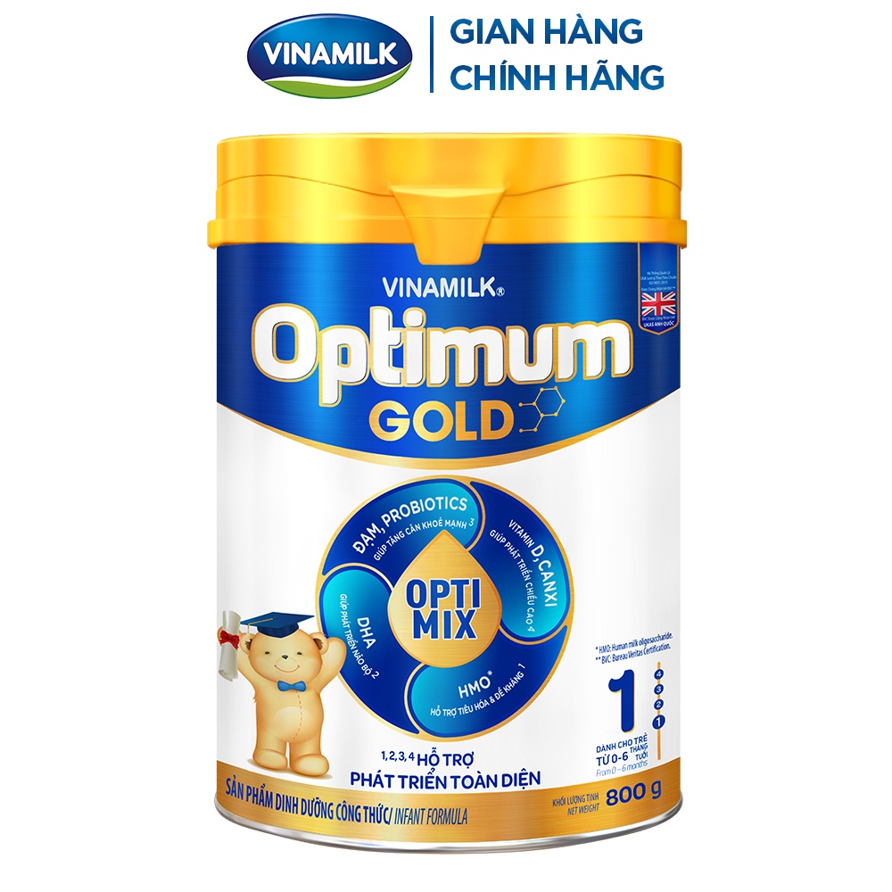 Sữa bột Vinamilk Optimum Gold 1-Hộp thiếc 800g (Cho Trẻ Từ 0 - 6 Tháng Tuổi) - Sữa cho trẻ sơ sinh tăng khả năng hấp thu