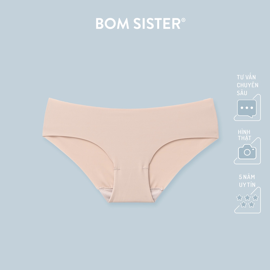 Quần lót su đúc lưng thấp cắt viền màu trơn đáy may BOM SISTER Q0406