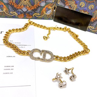 [RẺ VÔ ĐỊCH] CHOKER / VÒNG CỔ HÃNG MẶT ĐÍNH ĐÁ DÂY XÍCH MÀU VÀNG CỔ CAO CẤP