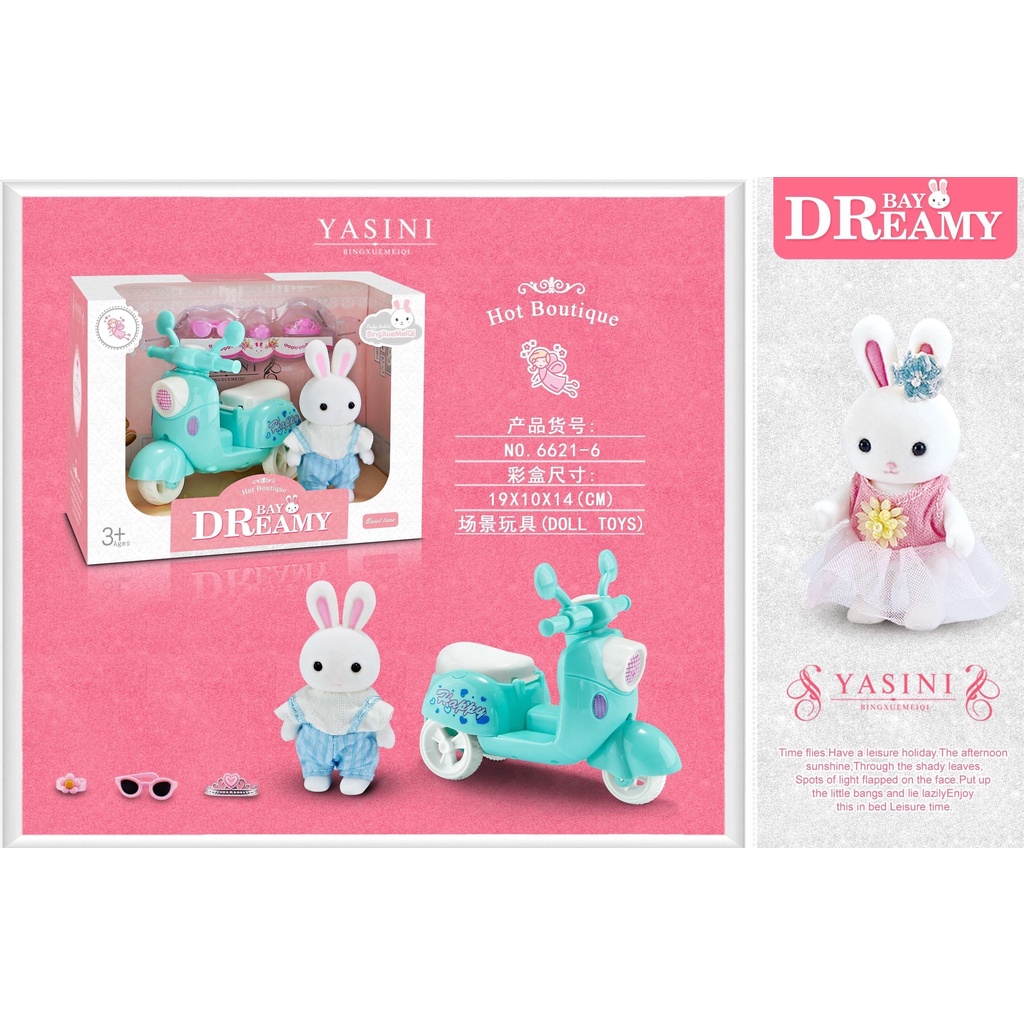 Đồ Chơi Búp Bê Thỏ Bông - Xe máy của Cady - Hiệu Dreamy Bay 6621-6
