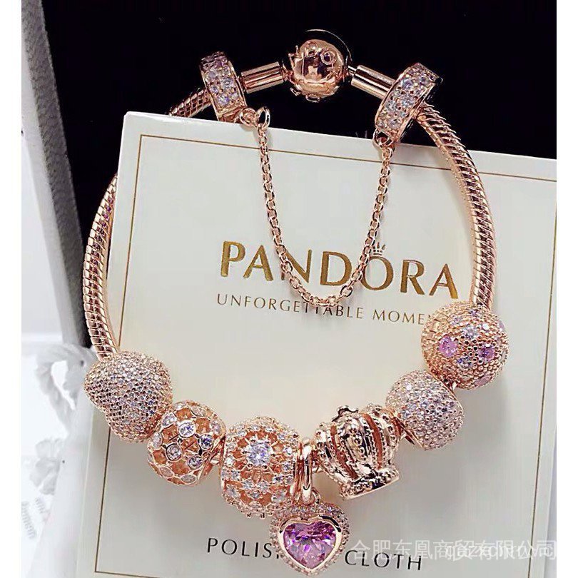 Hàng Có Sẵn Vòng Tay Hạt charm Mắt Mèo Bằng Bạc 925 ckqz Làm Quà Sinh Nhật Cho Nữ Pandora_Borelet