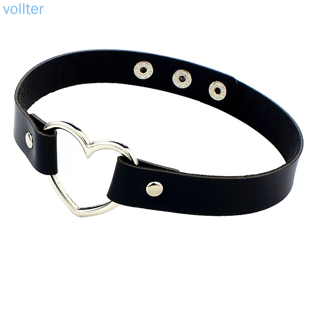 Vòng cổ choker da mặt trái tim thời trang cho nữ