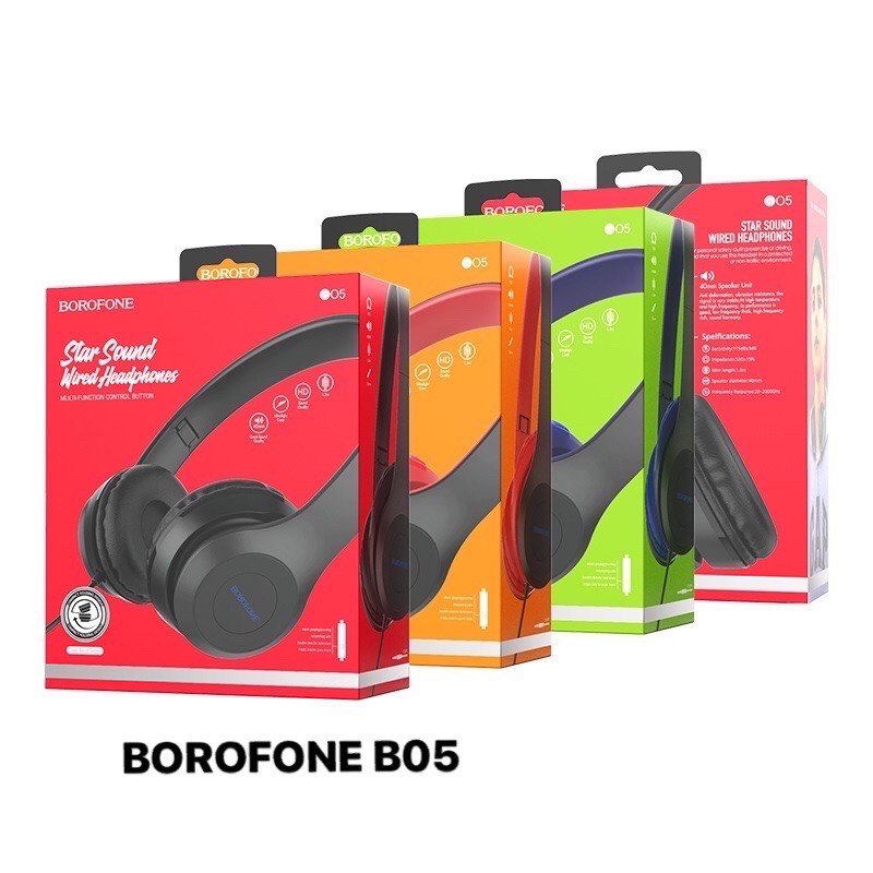 Tai nghe chụp tai Borofone B05 chính hãng có míc đàm thoại