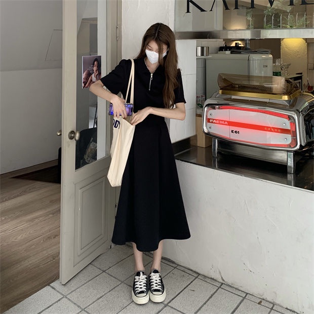 Đầm Tay Ngắn Cổ Polo Dáng Ôm Thời Trang Trẻ Trung Cho Nữ