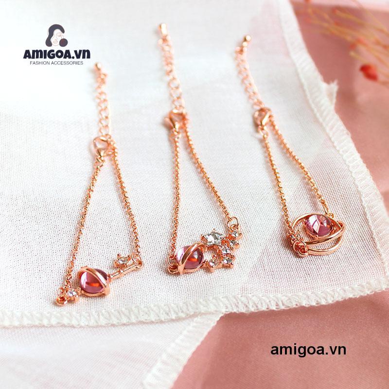 ✨✨Vòng tay mạ bạc đính hạt đá hành tinh xanh dành cho nữ