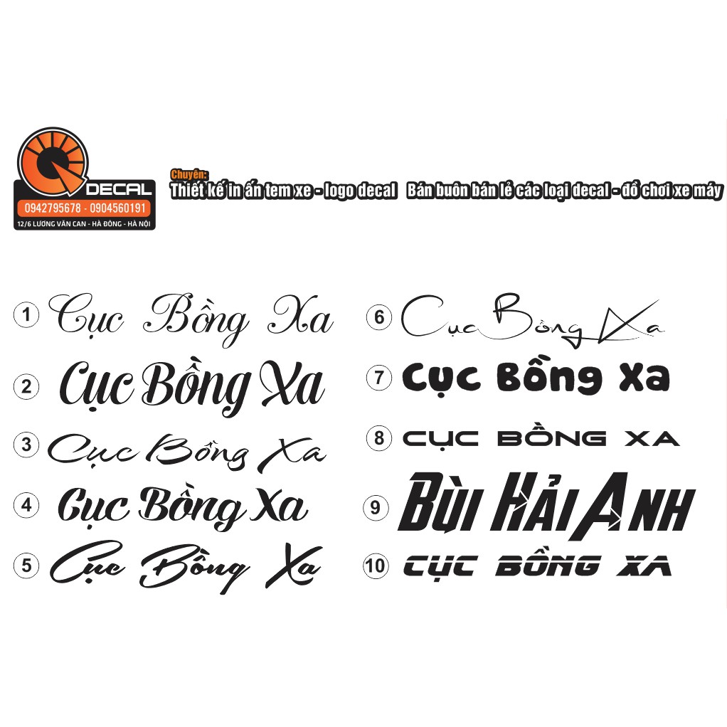 Sticker chữ ký 7 màu theo yêu cầu