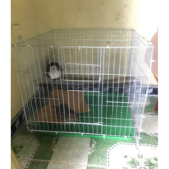 Chuồng nuôi mèo thỏ chim gà 50x50x50 kèm khay phân khoảng nan 1cm, 2cm