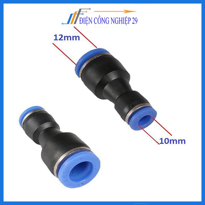 Hai đầu nối nhanh cắm ống thu đầu to đầu bé nối ống nhựa PU khí nén chất lỏng phun sương hơi nước