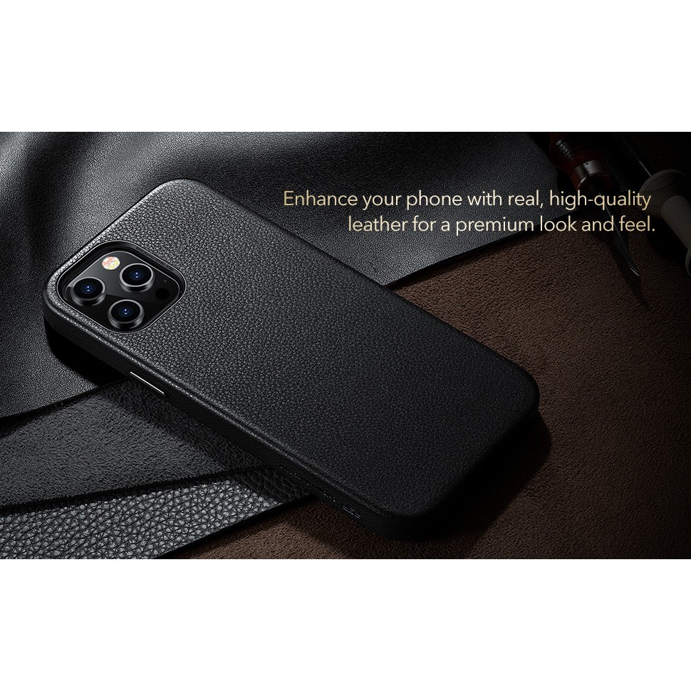 Ốp Lưng Da Thật Cho iPhone 12 Pro Max ESR Metro Premium Leather Case.