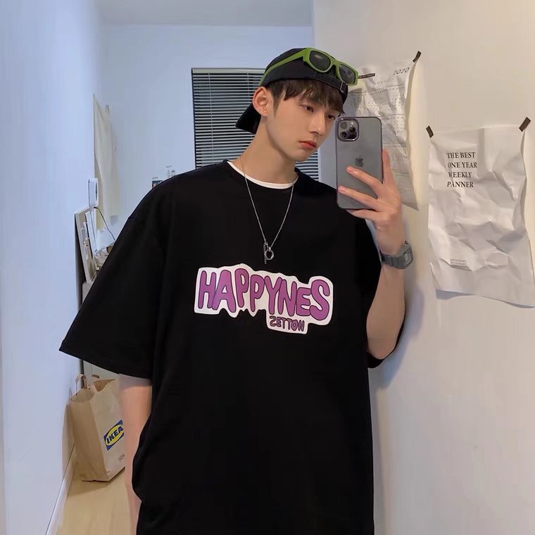 (40-130kg) M-8XL áo phông nam big size Áo Thun Thể Thao Tay Ngắn Cổ Tròn Phong Cách hip hop